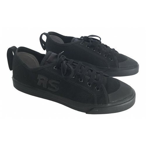 Pre-owned Raf Simons Cloth Low Trainers In Black