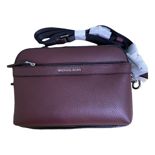 Pre-owned Michael Kors Leather Travel Bag In Burgundy