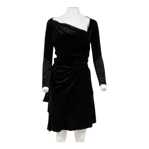 Pre-owned Balenciaga Velvet Mini Dress In Black