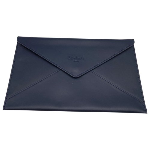 Pre-owned Berluti Leather Clutch Bag In Navy