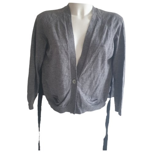 Pre-owned Semicouture Wool Cardigan In Grey