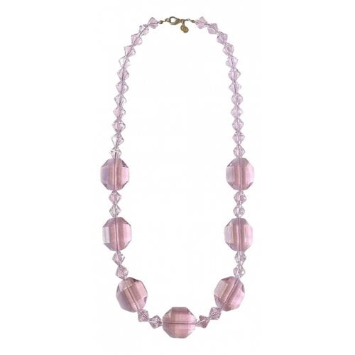 Pre-owned Dior Crystal Necklace In Pink