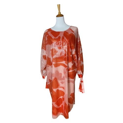 Pre-owned Marina Rinaldi Glitter Mid-length Dress In Orange