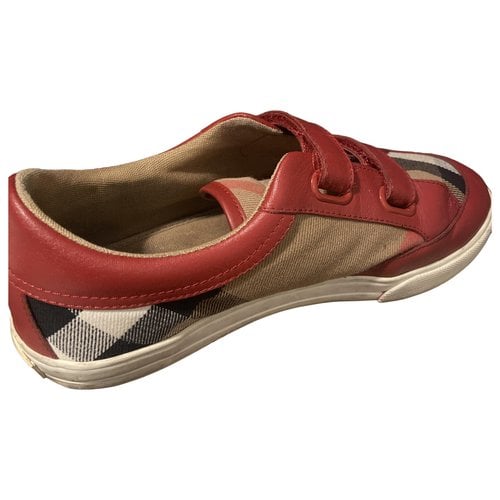 Pre-owned Burberry Leather Trainers In Red