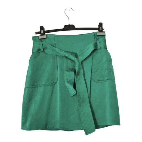 Pre-owned Sézane Linen Mini Skirt In Green