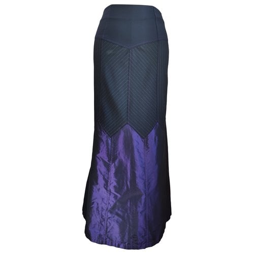 Pre-owned Etro Silk Maxi Skirt In Purple
