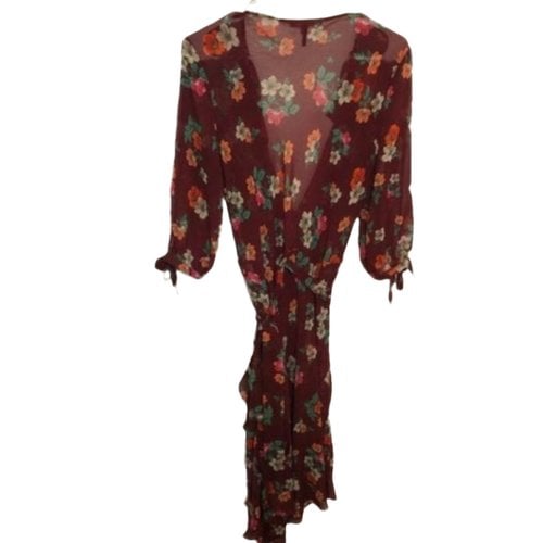 Pre-owned Maje Mid-length Dress In Burgundy