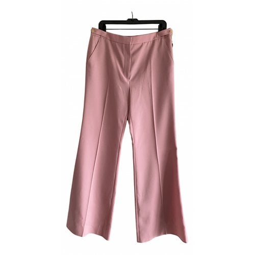 Pre-owned Rochas Wool Trousers In Pink