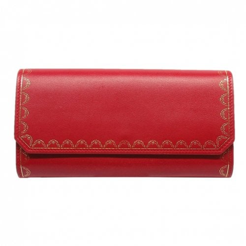Pre-owned Cartier Leather Wallet In Red