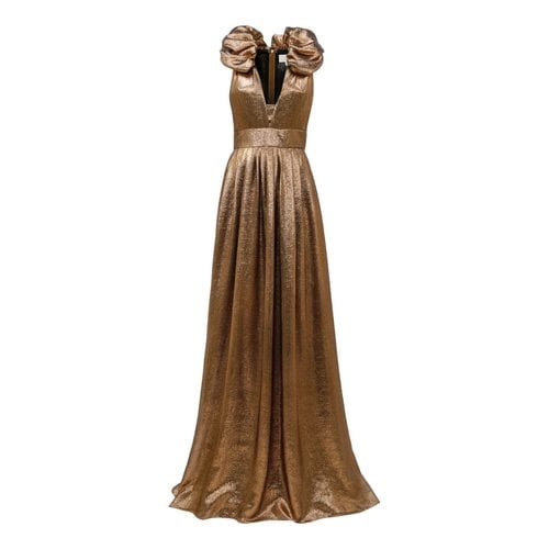 Pre-owned Genny Silk Dress In Gold