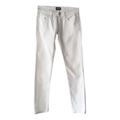 Pre-owned Jean Paul Gaultier Slim Jeans In White