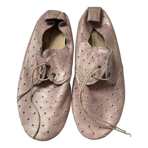Pre-owned Anniel Leather Ballet Flats In Pink