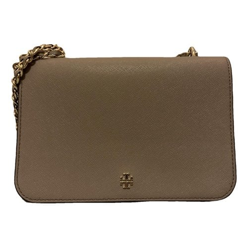 Pre-owned Tory Burch Leather Crossbody Bag In Grey
