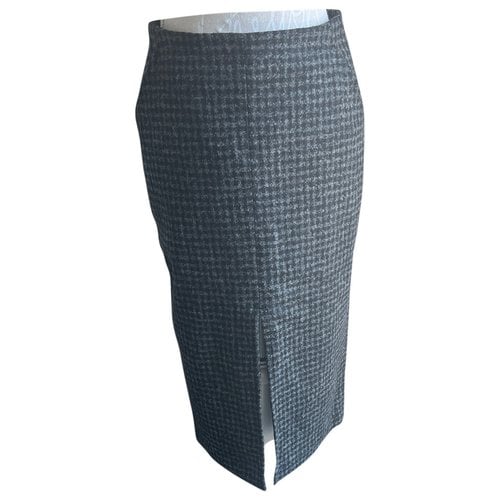 Pre-owned Masscob Wool Mid-length Skirt In Grey