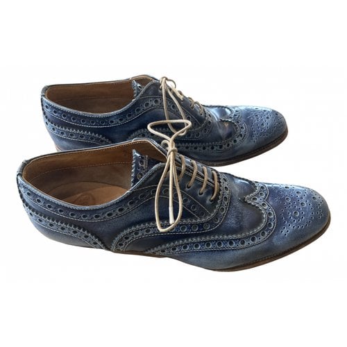 Pre-owned Church's Leather Lace Ups In Blue
