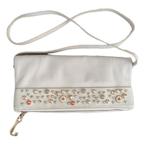 Pre-owned Juicy Couture Leather Clutch Bag In White