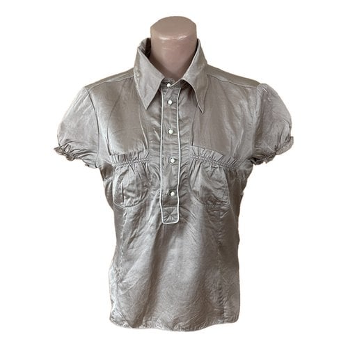 Pre-owned Sand Silk Blouse In Silver