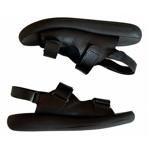 Pre-owned Ancient Greek Sandals Leather Sandals In Black