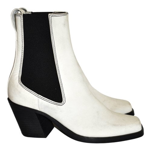 Pre-owned Rag & Bone Leather Boots In White
