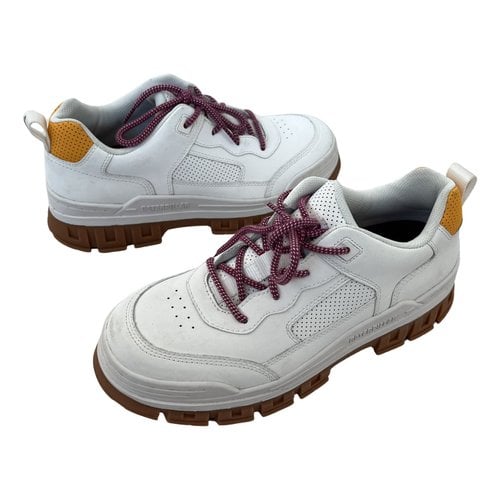 Pre-owned Caterpillar Leather Trainers In White