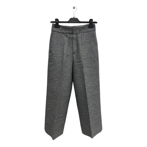 Pre-owned Lanvin Wool Trousers In Grey