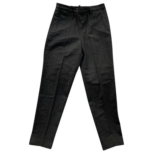 Pre-owned Jean Paul Gaultier Wool Trousers In Grey