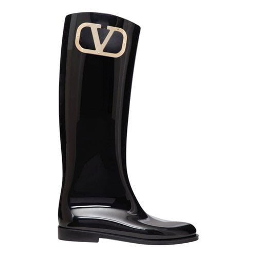 Pre-owned Valentino Garavani Vlogo Boots In Black