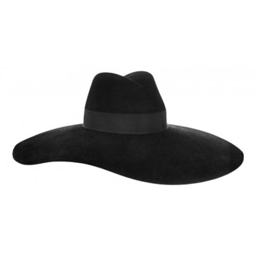 Pre-owned Saint Laurent Rabbit Hat In Black