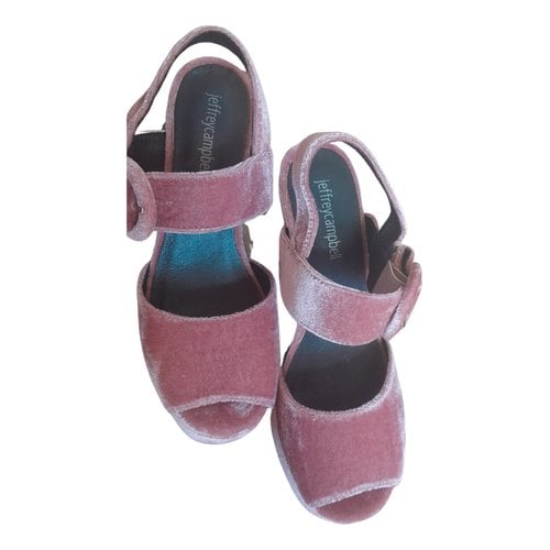 Pre-owned Jeffrey Campbell Velvet Mules & Clogs In Pink