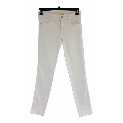 Pre-owned Guess Slim Pants In Yellow