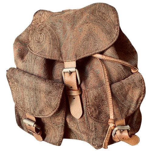 Pre-owned Etro Cloth Backpack In Brown