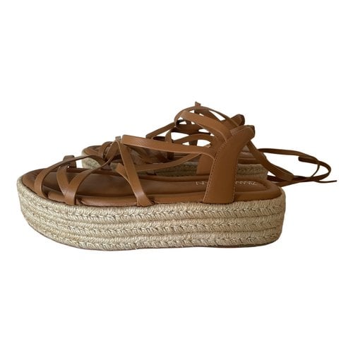 Pre-owned Zimmermann Leather Sandal In Camel