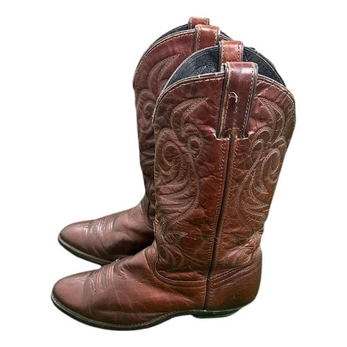Pre-owned American Vintage Leather Cowboy Boots In Brown