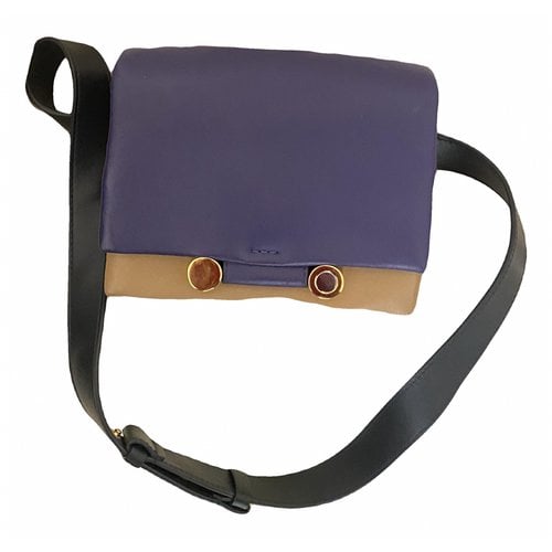 Pre-owned Marni Caddy Leather Handbag In Purple