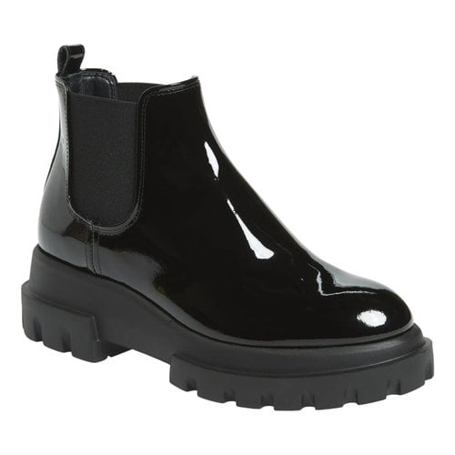Pre-owned Agl Attilio Giusti Leombruni Patent Leather Boots In Black