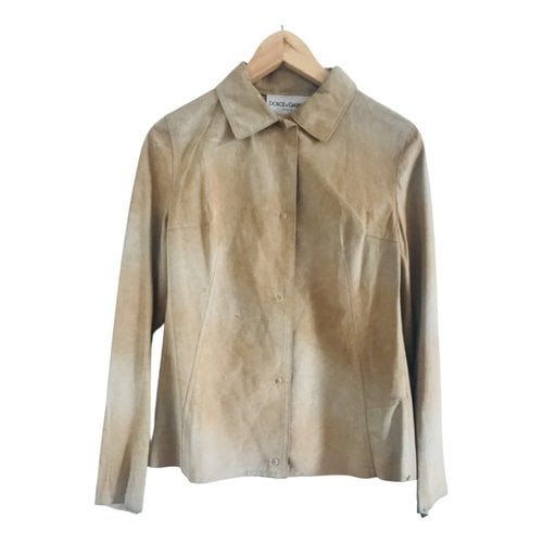 Pre-owned Dolce & Gabbana Leather Shirt In Camel