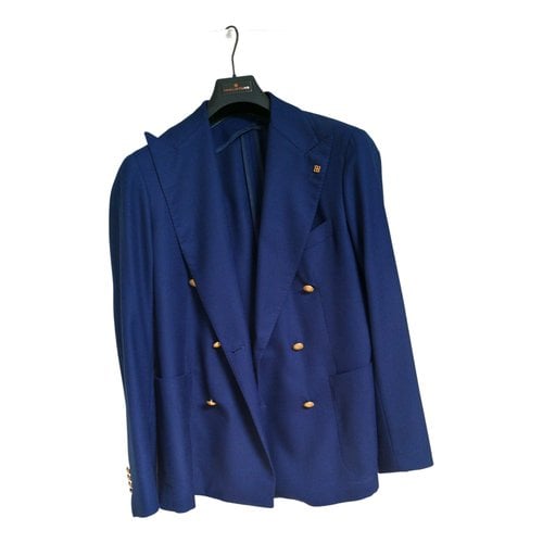 Pre-owned Tagliatore Linen Vest In Blue