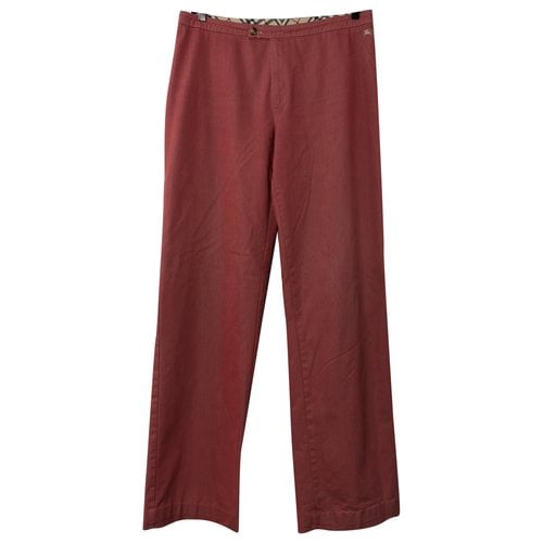 Pre-owned Burberry Straight Pants In Red