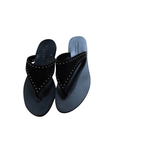 Pre-owned Saint Laurent Leather Mules In Black