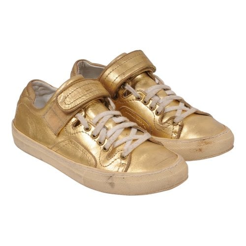 Pre-owned Pierre Hardy Leather Trainers In Gold
