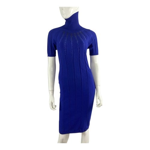 Pre-owned Blumarine Wool Mid-length Dress In Blue