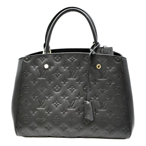 Pre-owned Louis Vuitton Montaigne Leather Satchel In Black