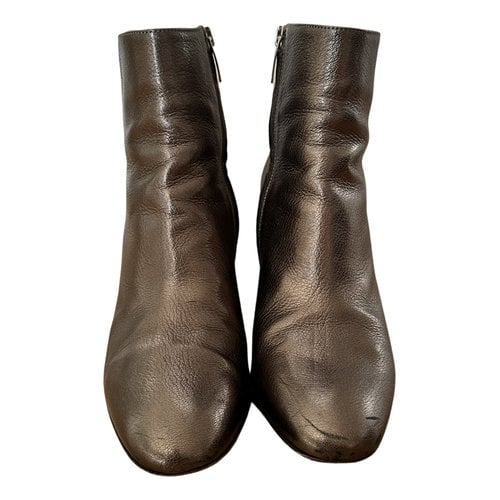 Pre-owned Sergio Rossi Leather Boots In Gold
