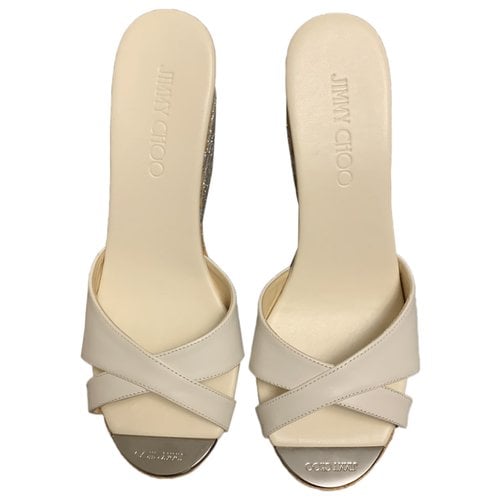 Pre-owned Jimmy Choo Leather Mules & Clogs In White
