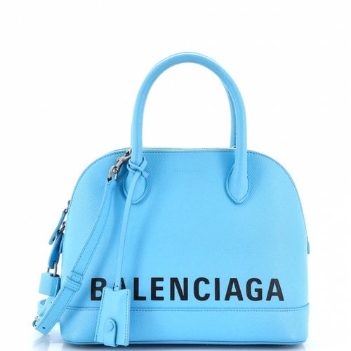 Pre-owned Balenciaga Leather Handbag In Blue