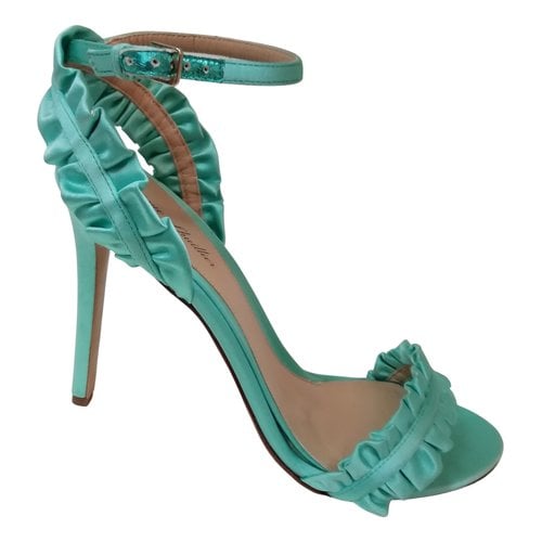 Pre-owned Monique Lhuillier Tweed Heels In Turquoise