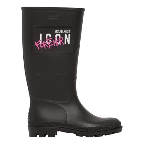 Pre-owned Dsquared2 Wellington Boots In Black