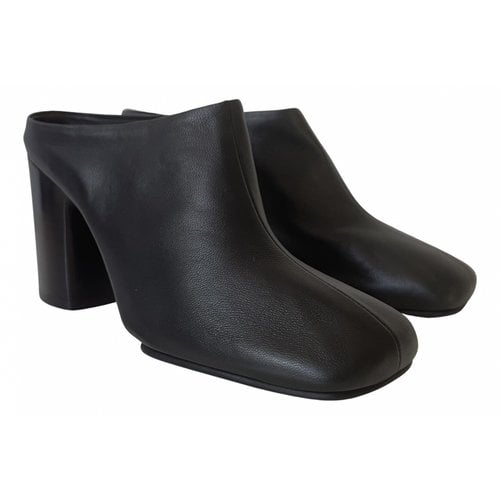Pre-owned Acne Studios Leather Mules & Clogs In Black