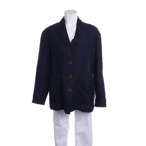 Pre-owned Burberry Linen Blazer In Blue