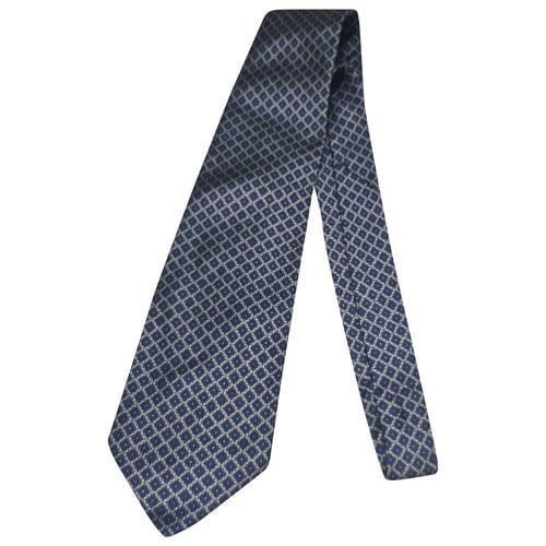 Pre-owned Fendi Silk Tie In Grey